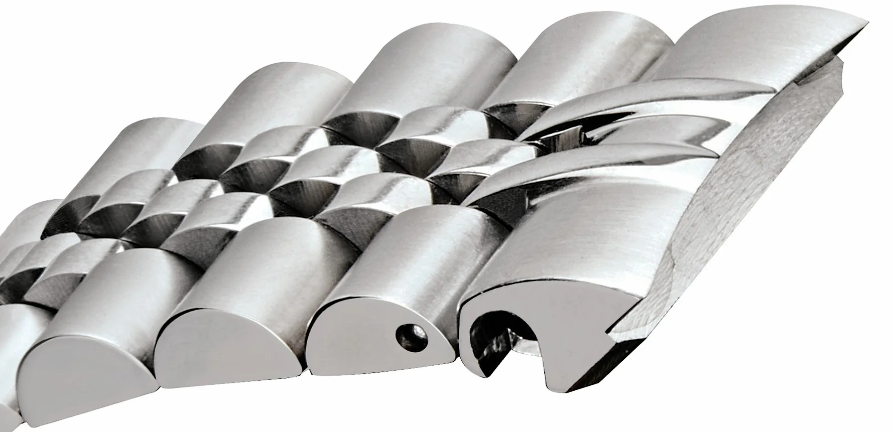 ALPINE Buckle Band Special Cut Curved End (SOLID LINKS) 643 - Image 2
