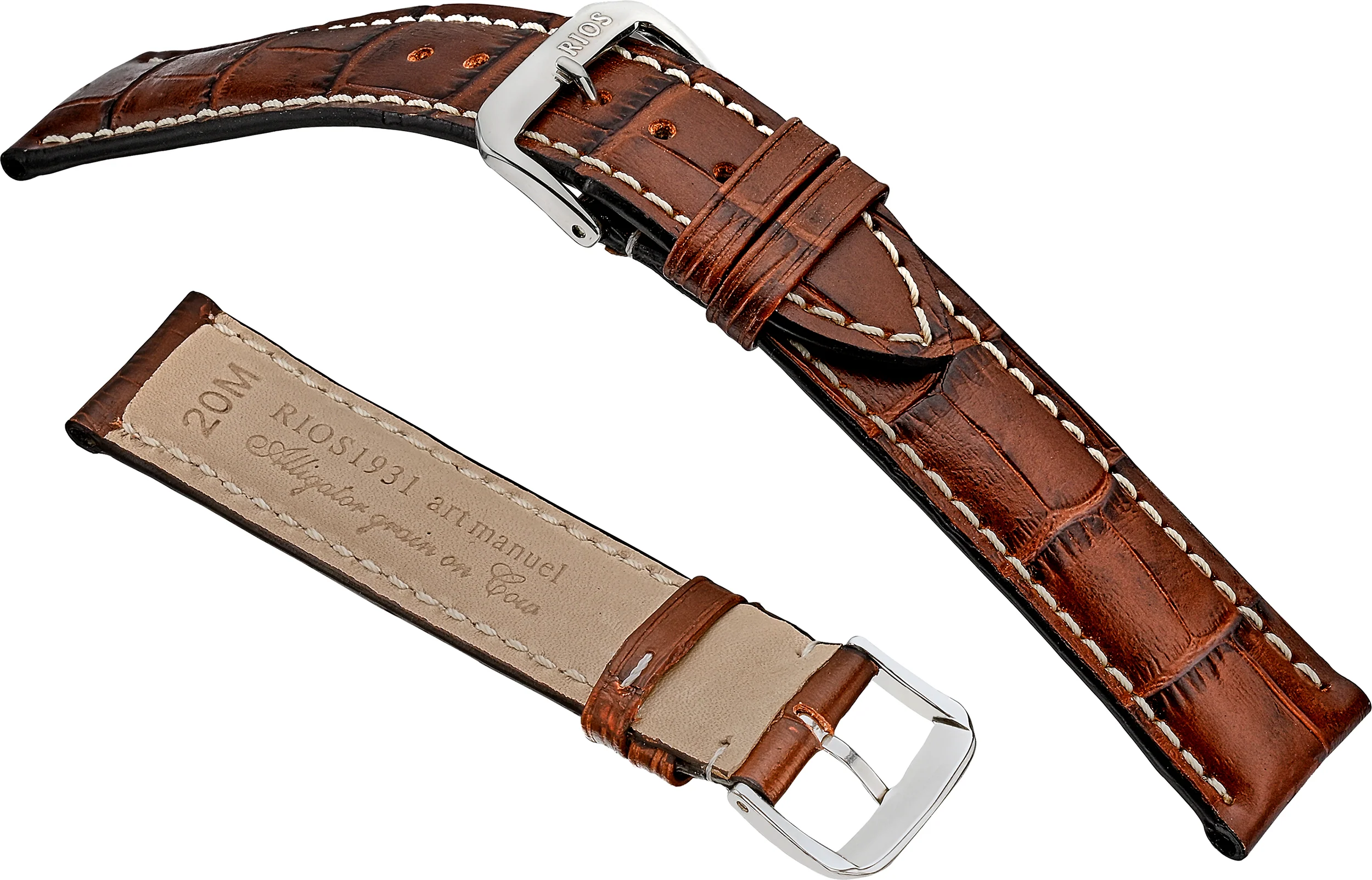 RIOS1931 New Orleans Embossed Alligator Grain On Genuine Cow Leather R51 - Image 7