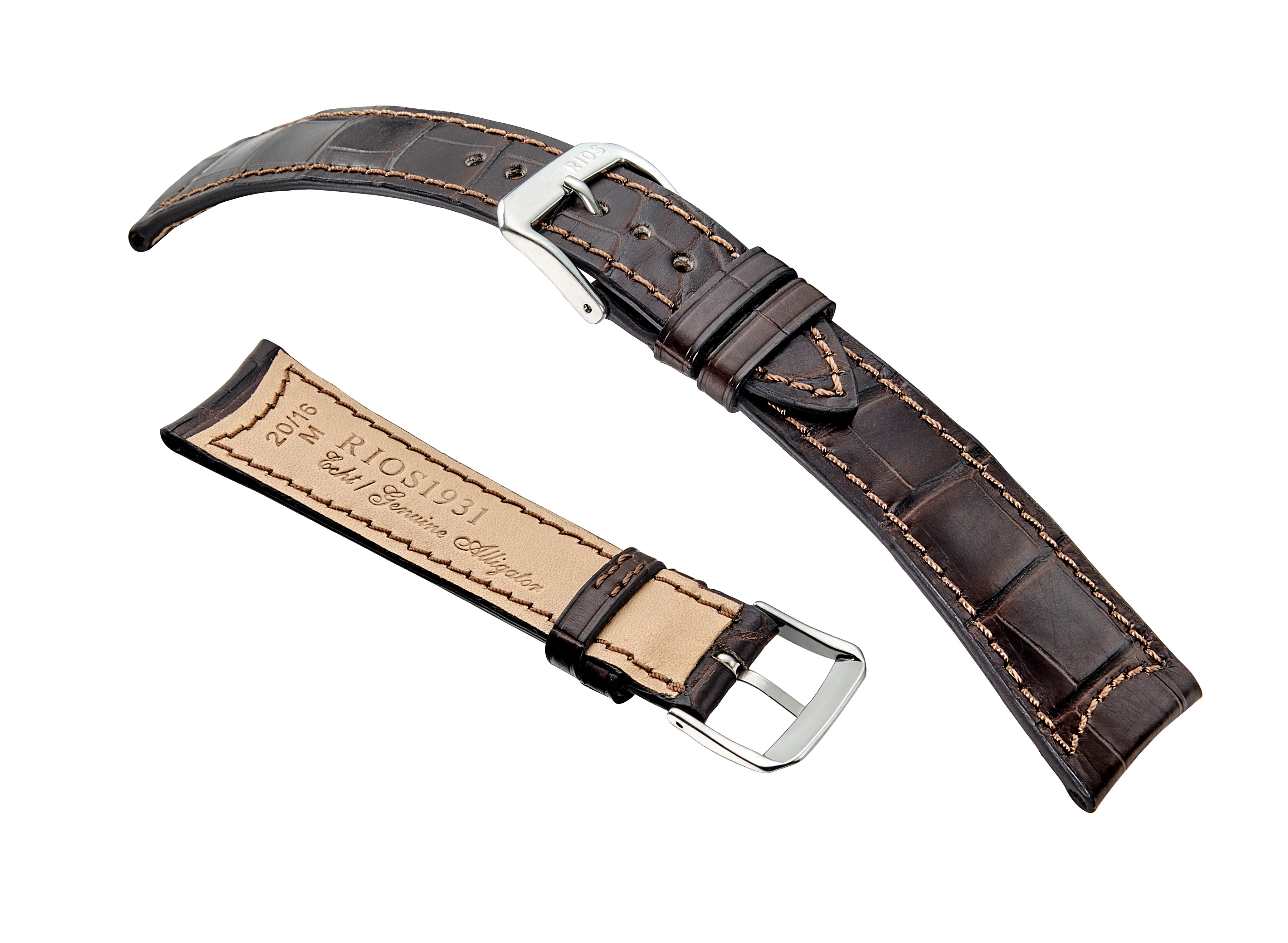 RIOS1931 SPITFIRE Fits JAGER LE COULTRE - Genuine Alligator Leather Watch Strap - R332 - Image 2