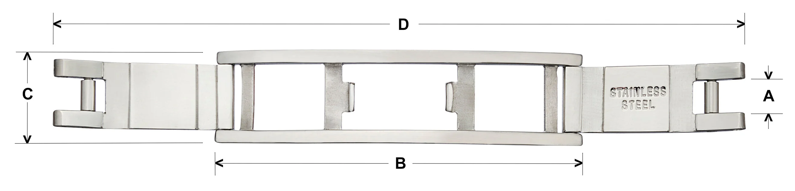 Steel Butterfly Buckle (Lift Up to Open) Female for Metal Watch Bracelets