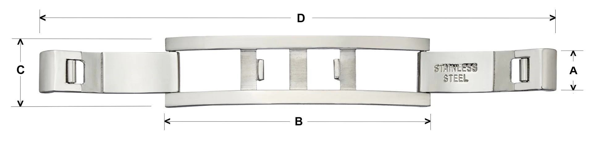 Steel Butterfly Buckle (Lift Up to Open) Male   - For Metal Watch Bracelets